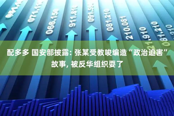 配多多 国安部披露: 张某受教唆编造“政治迫害”故事, 被反华组织耍了